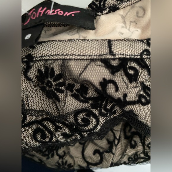 Vintage Betsey Johnson Dress 90s Y2K Fairy Grunge Goth Small/8 Black Lace - Picture 4 of 5